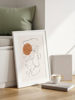 Fuart.Co Soyut Eskiz Art Bohem Dijital Baskı Poster (Çerçevesiz) ARFU