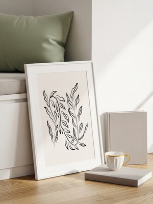 Fuart.Co Deniz Yosunu Art Bohem Dijital Baskı Poster (Çerçevesiz) ARFU