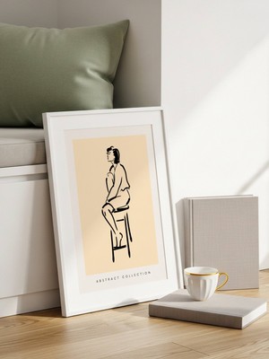 Fuart.Co Oturan Silüet Art Bohem Dijital Baskı Poster (Çerçevesiz) ARFU