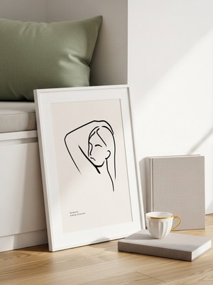 Fuart.Co Düşünen Poz Art Bohem Dijital Baskı Poster (Çerçevesiz) ARFU