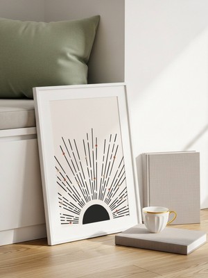 Fuart.Co Kara Ufuk Art Bohem Dijital Baskı Poster (Çerçevesiz) ARFU