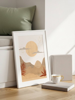 Fuart.Co Pastel Gökyüzü Art Bohem Dijital Baskı Poster (Çerçevesiz) ARFU