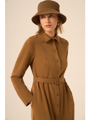 Ftz Women Örme Süet Elbise  Kahve 31235