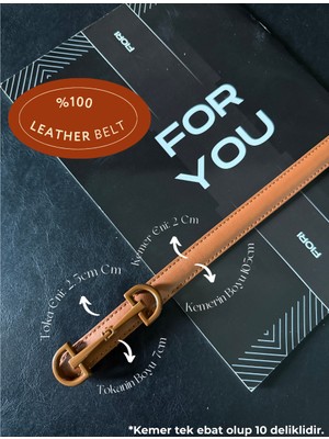 Fiori Hakiki Bombeli Deri Uzun Tokalı Ince Kadın Kemeri, Ceket Kemeri, Gömlek Kemeri, Elbise Kemeri