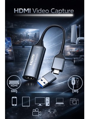 Venus 4K 30Hz HDMI Video Capture Card USB 3.0 ve Type-C Görüntü Yakalama Kartı