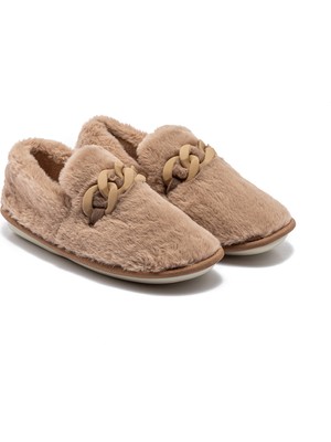 Twigy Angel Kadın Peluş Ev Ayakkabısı Bej 37/41