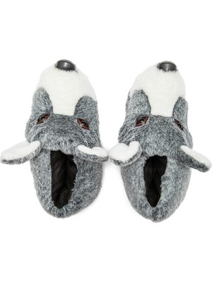 Twigy Husky Erkek Hayvanlı Panduf Gri 41/46