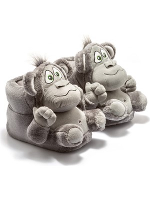Twigy Monkey Unisex Hayvanlı Panduf Gri 36/43