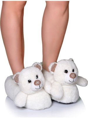 Twigy Bear Kadın Hayvanlı Panduf Beyaz 36/41