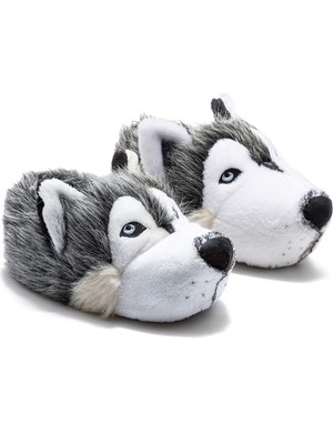 Twigy Husky Erkek Hayvanlı Panduf Gri 40/45