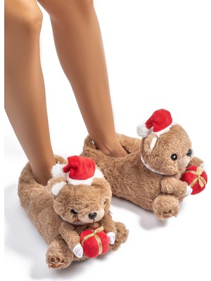 Twigy Regalo Kadın Hayvanlı Panduf Kahverengi 36/41