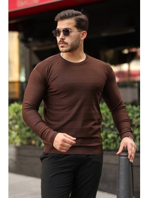 Erkek Bisiklet Yaka Uzun Kollu Triko