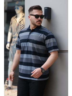 Erkek Yakalı Çok Renkli Kısa Kollu T-Shirt