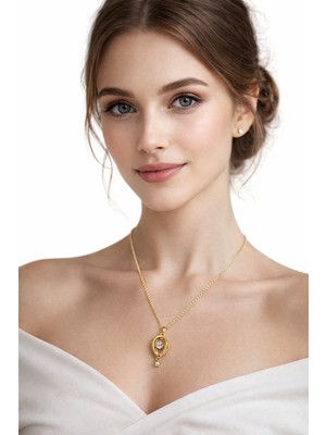 Solare Accessories Altın Kaplama Zirkon Taşlı Balon Kolye