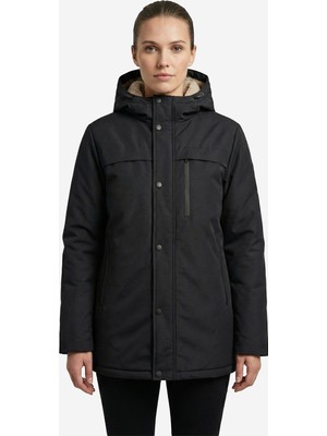 D1fference İçi Kürklü Cepli Kapüşonlu Jel Elyaflı Su ve Rügar Geçirmez Kadın Kışlık Mont