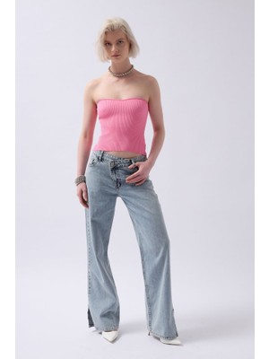 Straplez Dokulu Crop