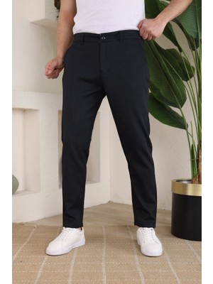 Erkek Casual Slim Fit Cord Desenli Kumaş Pantolon
