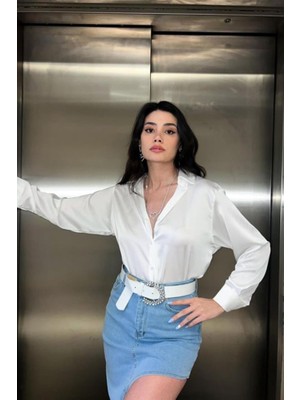 Beyaz Saten Gömlek