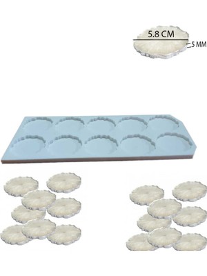 Stonechem Epoksi Silikon Kalıp Tırtıklı Kenar Magnet Kalıbı 5.8 cm 10 Lu