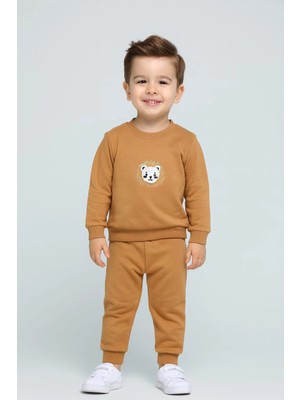 İklimix Erkek Çocuk Nakışlı Eşofman Takımı %100 Pamuk 2 İp