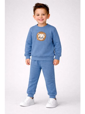 İklimix Erkek Çocuk Nakışlı Eşofman Takımı %100 Pamuk 2 İp