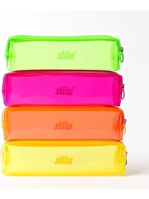 Stilo Kalem Çantası Neon Şeffaf KL22-014 Karışık - 3 Adet
