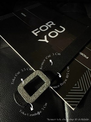 Fiori Kare Tokalı Taşlı Kadın Kemeri, Pantolon Kemeri, Ceket Kemeri, Elbise Kemeri, Gömlek Kemeri