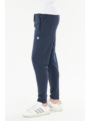 Marco Ferry Erkek Pamuklu Pike Fermuarlı Cepli Eşofman Altı Indigo 5478-İ