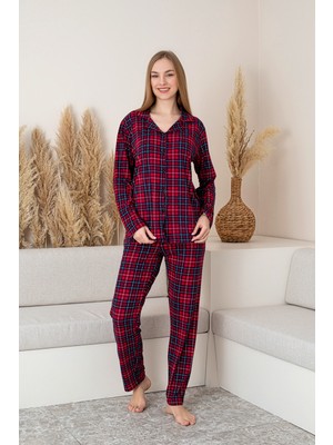 Morvarid Uzun Kollu Milan Gömlek Pijama Takımı- Soft Seri