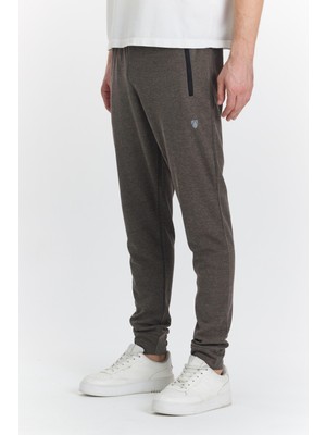 Marco Ferry Erkek Pamuklu Pike Fermuarlı Cepli Eşofman Altı Kahve 5478-K