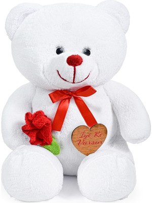 Özgüner Oyuncak 70 cm Elinde Gül Tutan Ayıcık - Sevgiliye Unutulmaz Hediye