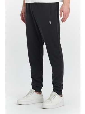 Marco Ferry Erkek Pamuklu Pike Fermuarlı Cepli Eşofman Altı Siyah 5478-S