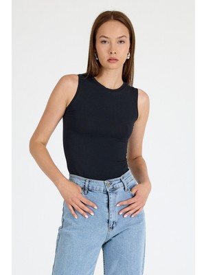 Rays Siyah Bisiklet Yaka Kolsuz Slim Fit Atlet 1663