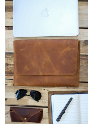 Naft Gerçek Deri Cent- 13" Bilgisayar Çantası -Organizer