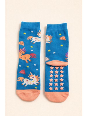 Katia & Bony UNİCORN DESENLİ ÇOCUK SOKET ÇORAP Koyu Mavi