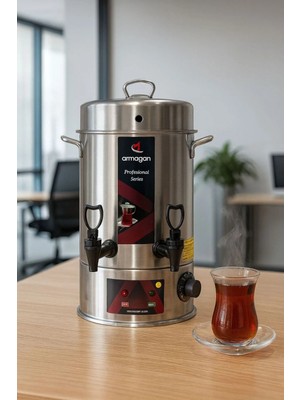 Armağan Elektrikli Çay Otomatı - 40 Bardak - Açık Rezistans - 430 Kalite Paslanmaz Çelik