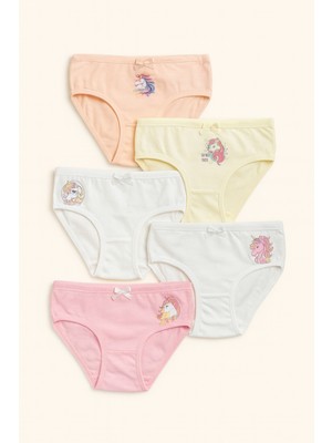 Kız Çocuk 5'li Unicorn Desenli Slip Külot