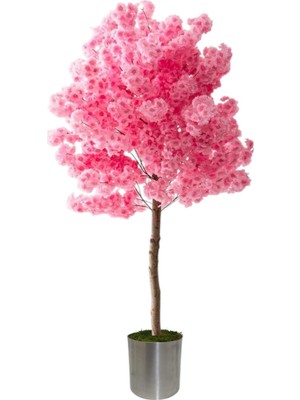 Pembe Yapay Ağaç Bahardalı 180 cm Metal Saksı