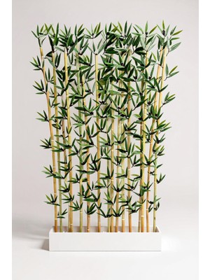 Erhan Flowers 100 cm Beyaz Mdf Saksıda Bambu Seperatör