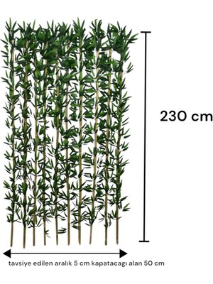 230 cm Yapay Bambu Dogal Govde Yogun Yaprak