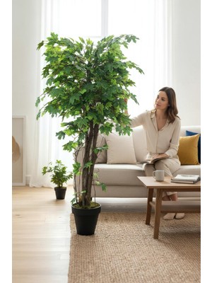 Erhan Flowers Yapay Çınar Ağaçı 180 cm Plastik Saksıda