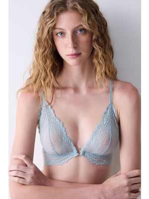 Penti Triangle Lace Dantel Gri Sütyen