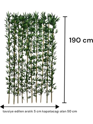 190 cm Yapay Bambu Dogal Govde Yogun Yaprak