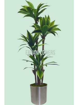 Lifli 3 Govdeli Yapay Yuka Ağaç Yapay Metal Saksıda 150 cm