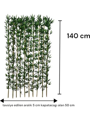 140 cm Yapay Bambu Dogal Govde Yogun Yaprak