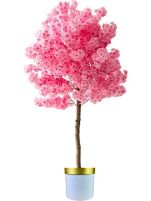 Pembe Yapay Ağaç Bahardalı 180 cm Beyaz Gold Saksı