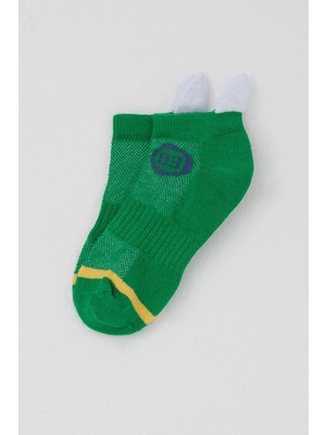 Katamino Erkek Çocuk Patik Çorap Rakam Baskılı 5-14 Yaş, Yeşil