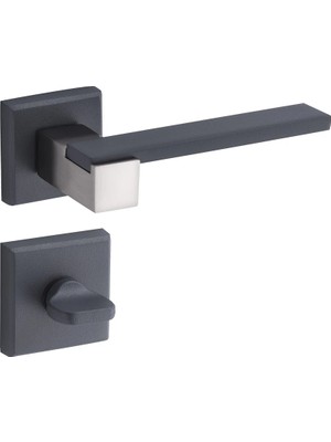 Nobel Hakkari Kapı Kolu Antrasit Inox Kare Rozetli Wc