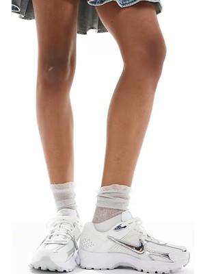 Nike Bowerman Zoom Vomero 5 Metallic Silver Leather Sneaker Hakiki Deri Kadın Günlük Spor Ayakkabı Beyaz Gümüş