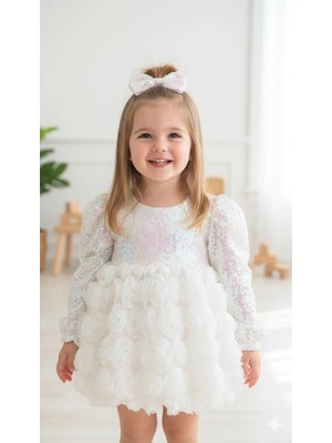 Aysskids Nila Pul Payet Özel Gün Doğum Günü Kız Çocuk Parti Elbise